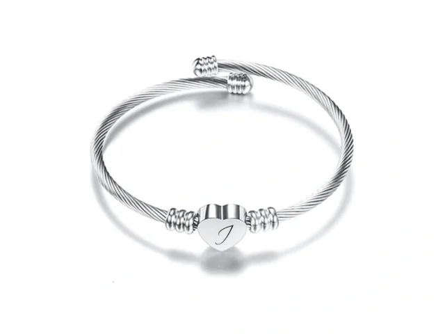 Myneney Silver Gold Rose Heart Initial Name… Coupon