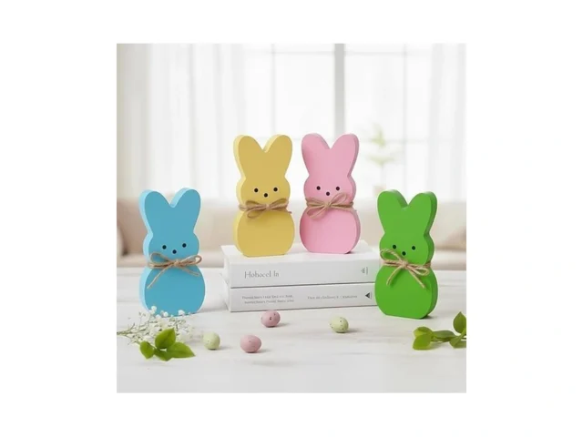Easter Spring Decorations For Home 4 Pcs Wooden… Code