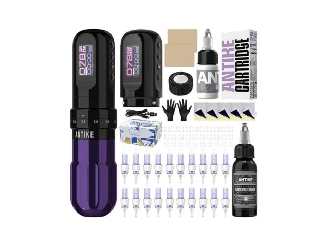 Antike Cordless Tattoo Gun Kit With 7 Adjustables… Code