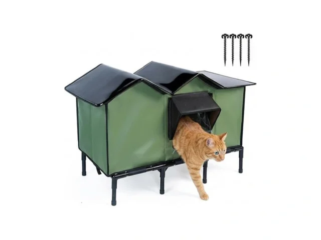 Outdoor Cat House For Feral Stray Cats Waterproof… Code