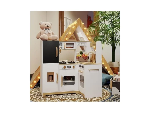 Taohfe White Corner Play Kitchen With Lights… Code