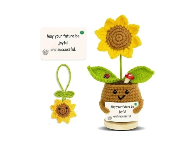 Keipnnol Emotional Support Crochet Sunflower Doll -… Code