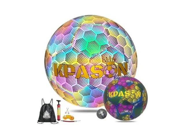 Kpason Soccer Ball Holographic Glowing Soccer Ball… Code