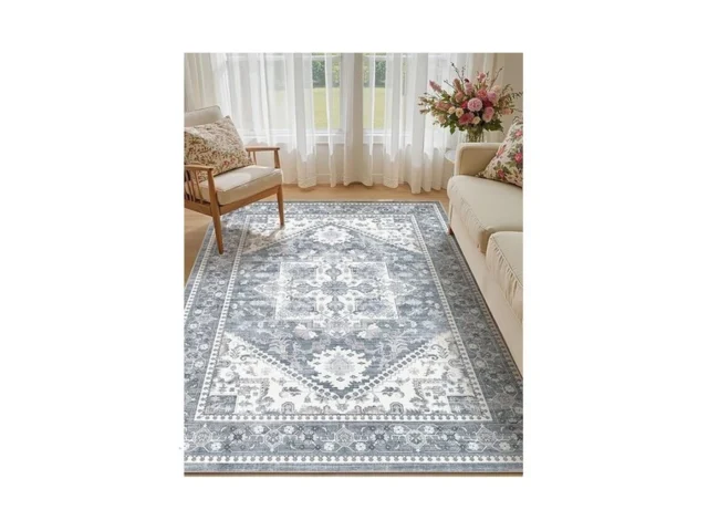 Micgeek 5×7 Vintage Area Rug Washable Neutral Soft… Code