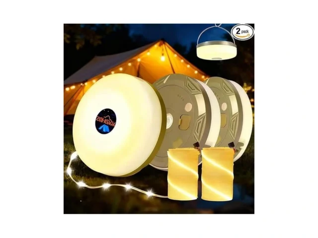 Zqhgmm 2-pack Warm Camping String Lights 4-in-1… Code