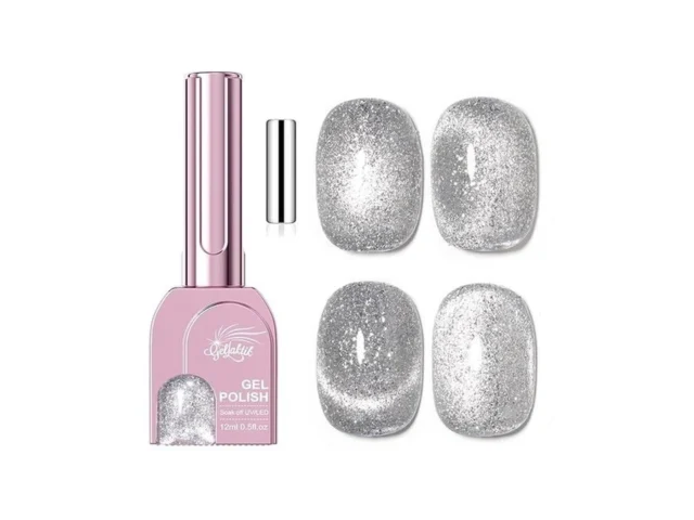 Gellaktik Silver Cat Eye Gel Nail Polish With… Code