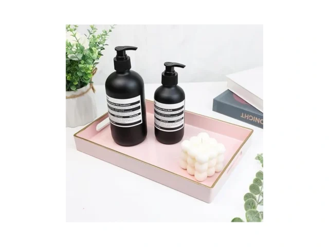 Spsyrine Pink Bathroom Vanity Tray With Handles For… Code