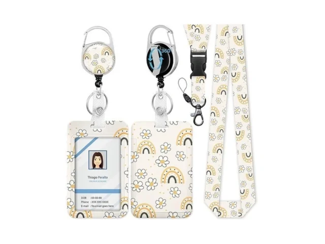 Id Badge Holder With Lanyard Floral Daisy Badge… Code