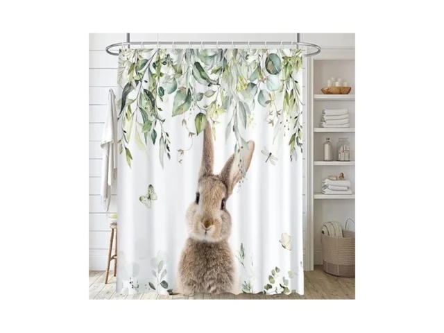 Lofaris Spring Easter Cute Bunny Shower Curtain For… Code