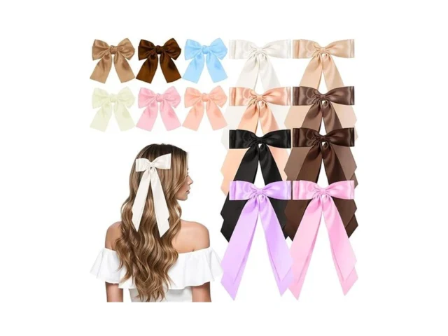 14 Pcs Hair Bows For Women Bow Hair Clips With Long… Code