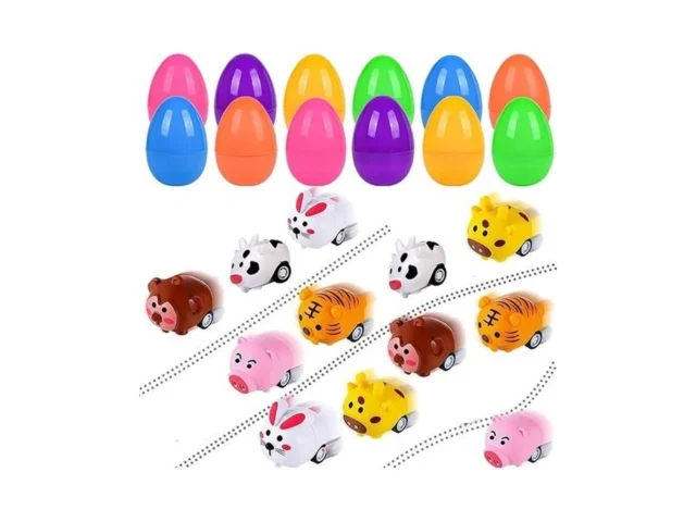 Kijamilee 12pcs Easter Eggs Filled With Pull Back… Code