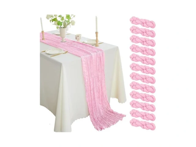 12pcs Cheesecloth Table Runner Gauze Boho Rustic… Code