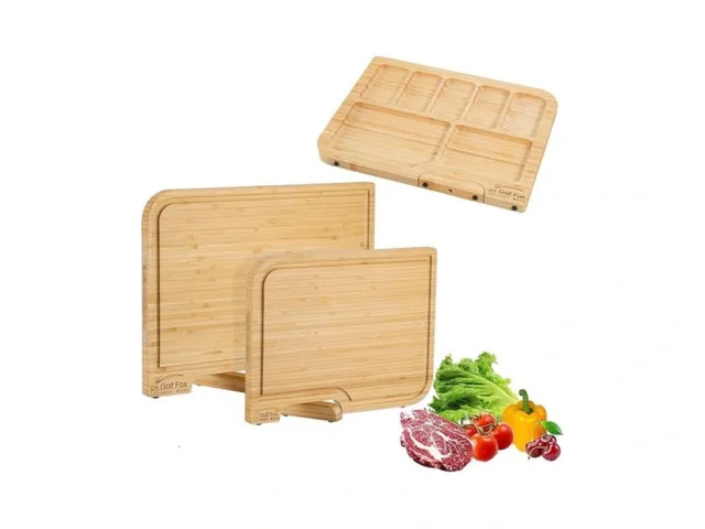 2-pcs Bamboo Cutting Board Set With Innovative… Code