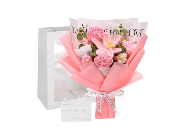 Ovveroche Crochet Flowers Bouquet Hand Knitted Rose… Code