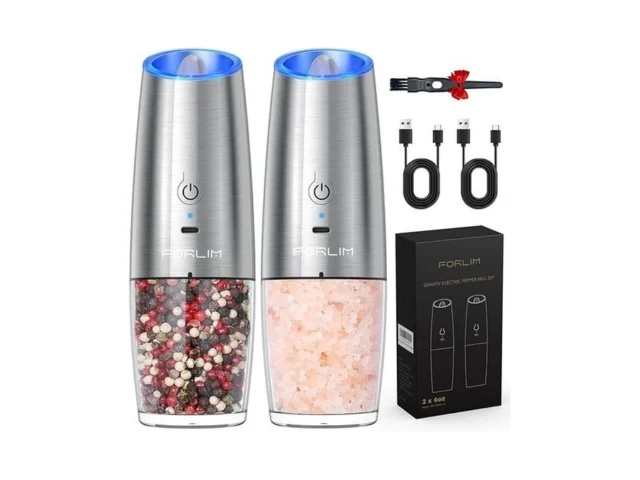 Forlim Gravity Electric Salt And Pepper Grinder Set… Code
