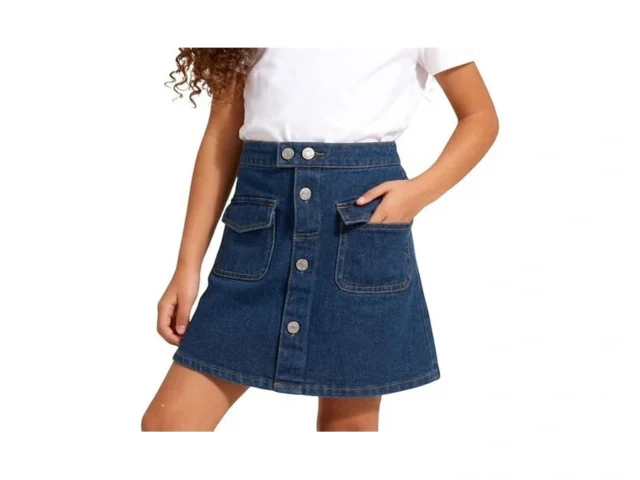 Welaken Denim Skirt For Girls Kids Elastic Waist… Coupon