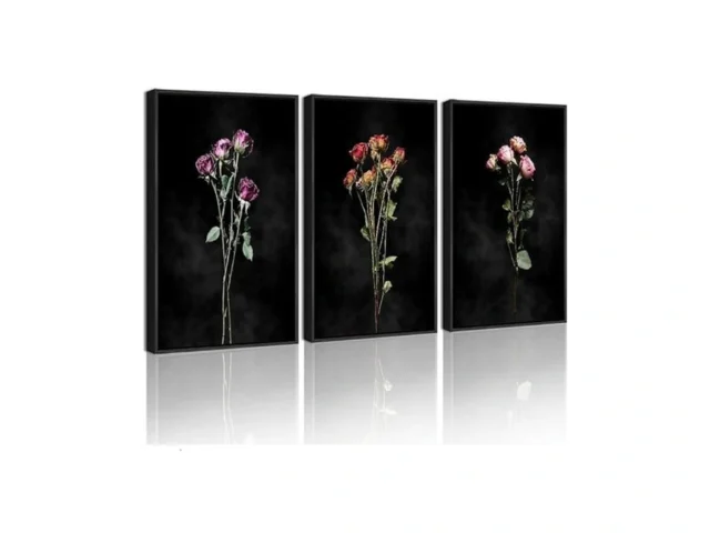 Drsoum Vintage Dark Moody Flower Bouquet Wall Art… Coupon