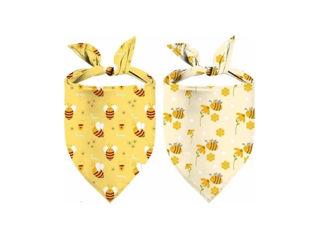Bee Dog Bandanas Yellow Floral Honeybee Dog Scarf… Code