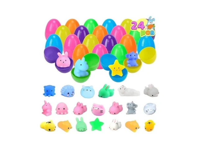 Kijamilee 24 Pcs Easter Eggs Filled With Squishy… Code