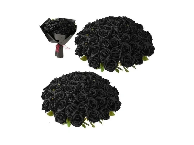 Fanfantoey Black Roses Artificial Flowers Bulk… Coupon