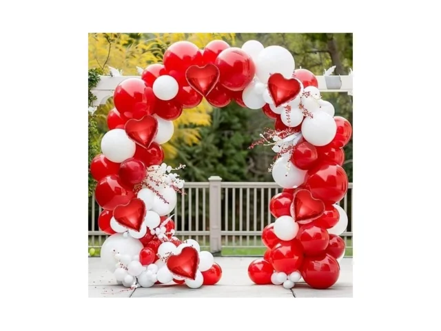 Red White Balloon Garland Arch Kit 160pcs Red And… Code