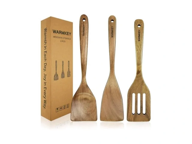 Warmkey Natural Acacia Wood Spatula Set Of 3… Code
