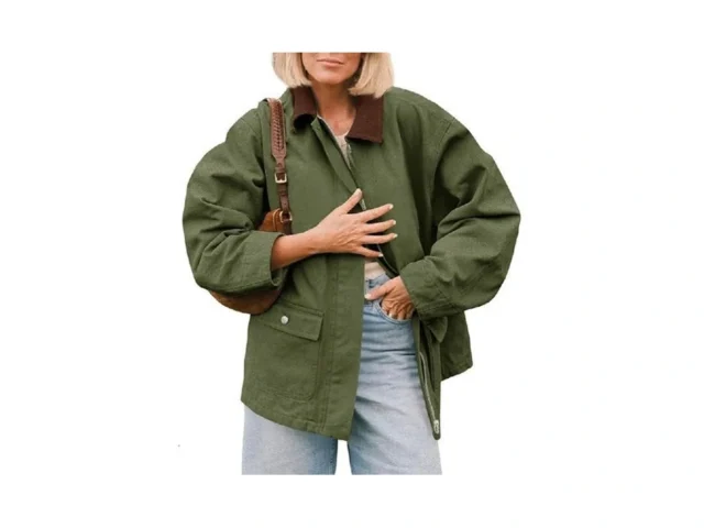 Tankaneo Womens Oversized Barn Jacket Zip Up… Code