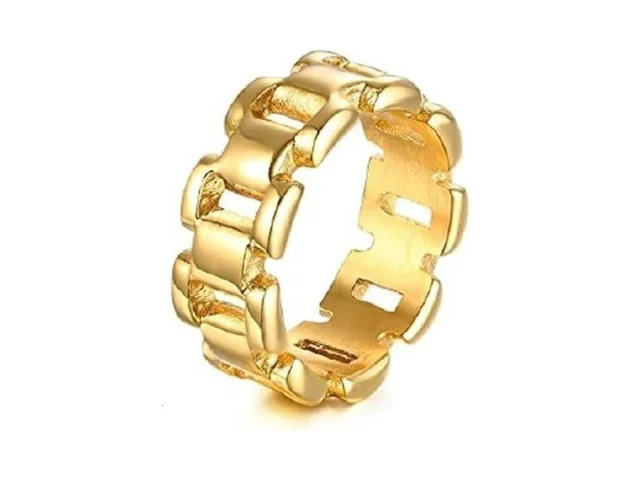 Vnox 18k Gold Plated Stainless Steel Stackable Open…