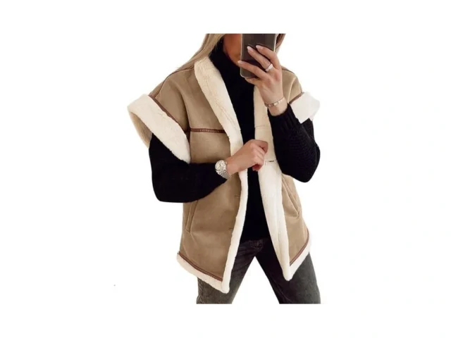 Cicy Bell Womens Suede Sherpa Vest Faux Fur… Code