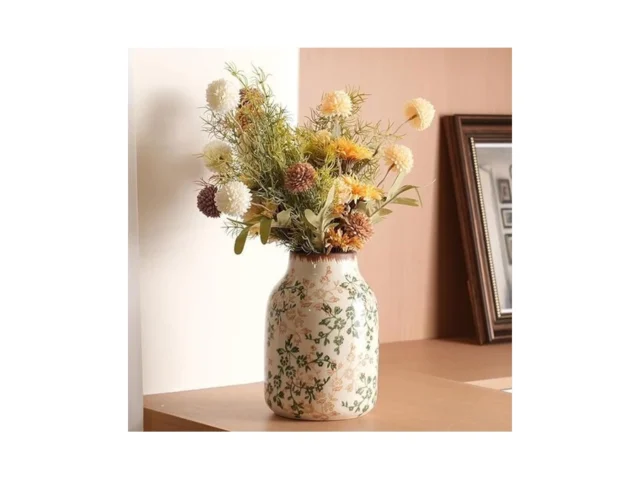 Sjie Vintage Ceramic Vase – 7 8 Inch Hand-painted… Code