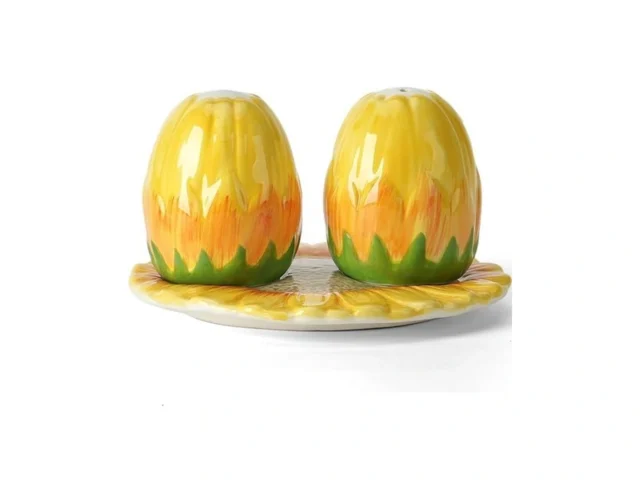 Hand-painted Sunflower Ceramic Salt And Pepper… Code