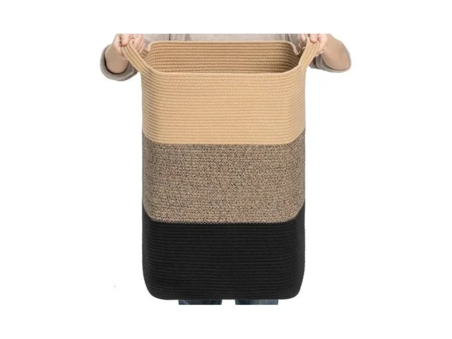 Clhmily Z 95l Laundry Basket Rectangular Black Jute…