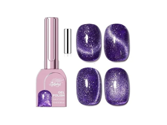 Gellaktik Purple Cat Eye Gel Nail Polish With… Code