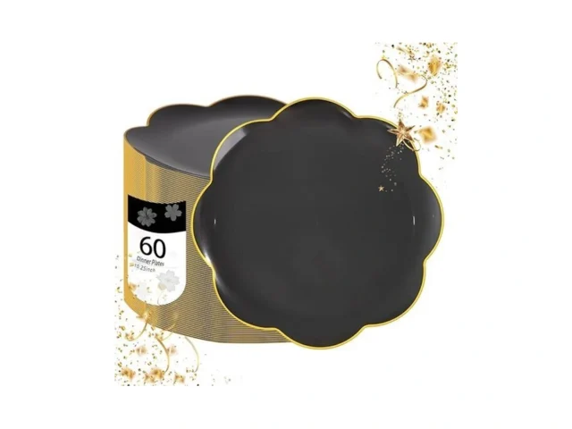 Liyh 60 Pcs 10 25 Inch Black And Gold Plastic… Code