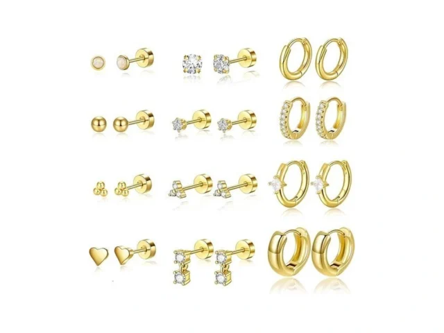 Turandoss Huggie Hoop Earrings Sets For Women 14k… Code