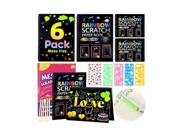Jmmico 6 Packs Rainbow Scratch Notebook Easter… Code