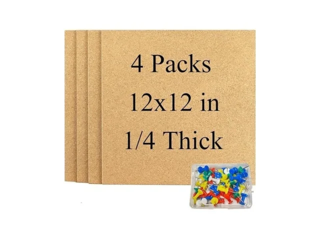 Cork Square Board For Walls 4 Packs 12 X12 1 4… Code