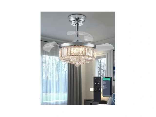 Fejanical 30 Inch Crystal Fandelier Ceiling Fan… Code