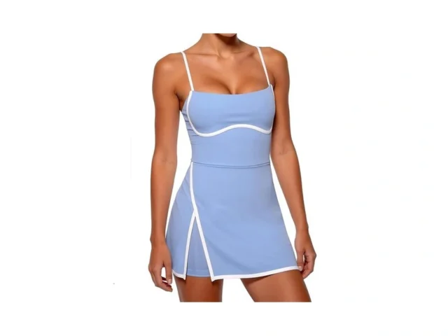 Womens Athletic Tennis Dress With Built-in Shorts… Code