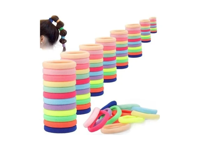 Hair Ties 100 Pack 12 Colors Seamless One-piece… Code