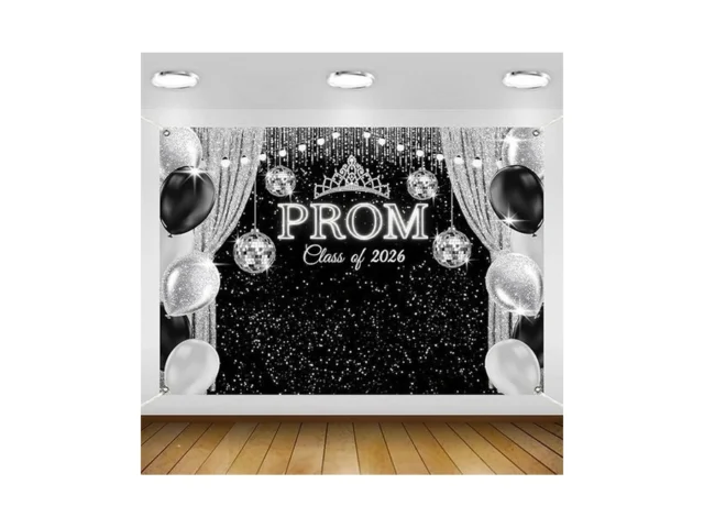 Black Silver 2026 Prom Backdrop 7 5ft Black And… Code