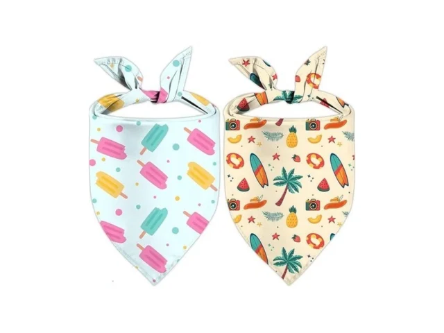 Qiruimi Summer Dog Bandanas Hawaiian Triangle Scarf… Code