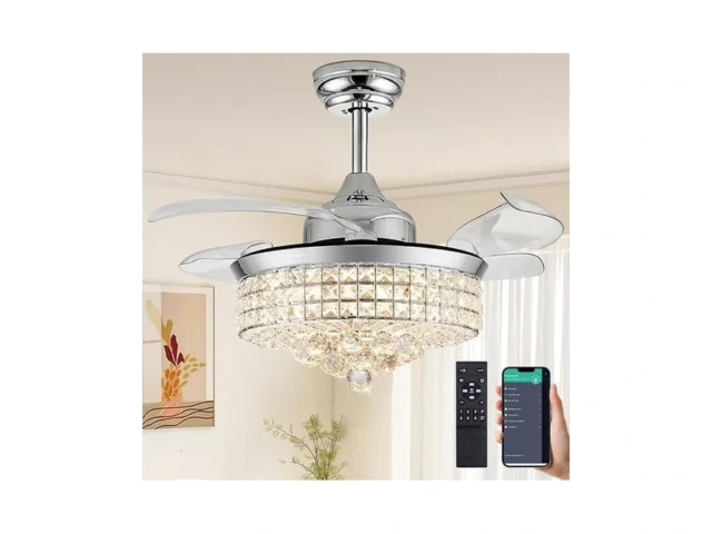Trssdre 42 Crystal Fandelier Ceiling Fan With… Code