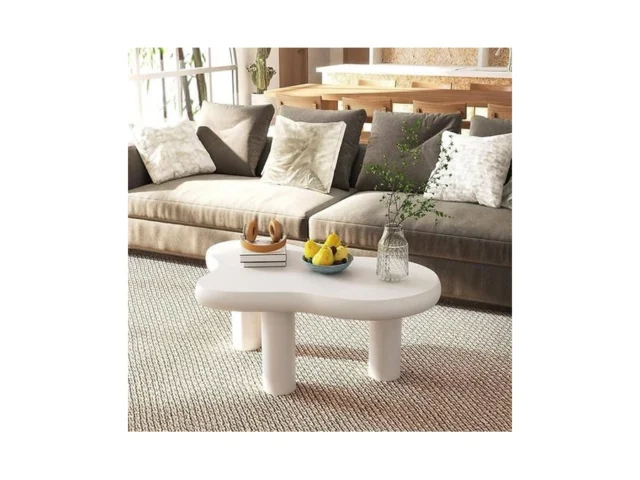 Hollyhome 34 Cloud Wood Coffee Table – 3-leg Modern… Code