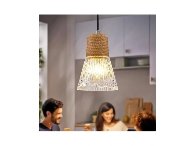 Dalouguan Pendant Light With Clear Striped Glass… Code