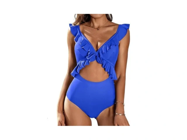 Sociala Womens Swimsuits Ruffled Cutout Modest… Code