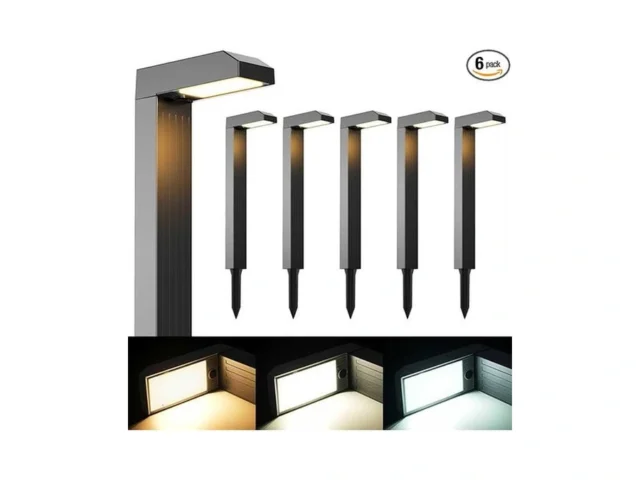 Coxseni Solar Pathway Lights Outdoor 6 Pack 3 Color… Code