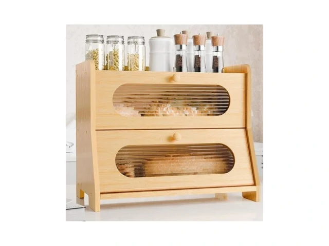 Stylstoreazy Bread Box Extra Large 2-tier Bamboo… Code