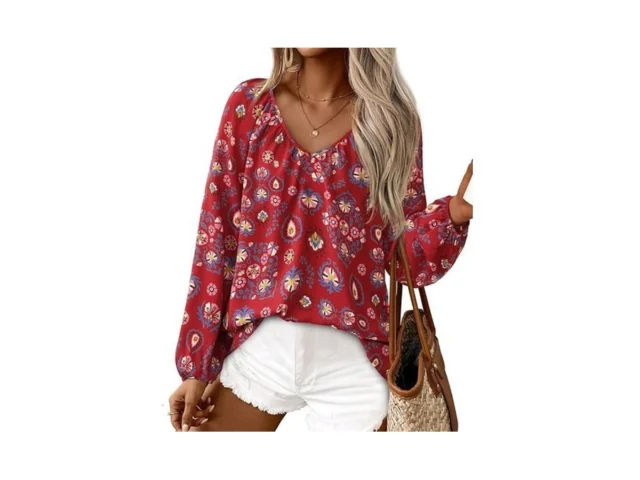 Zenlonr Womens Fall Tops Dressy Casual 2025 V Neck… Code