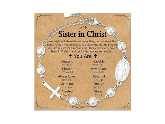 Wikhia Sister In Christ Gifts Pearl Cross Charm… Code